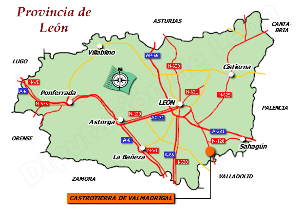 Mapa de la provincia de León